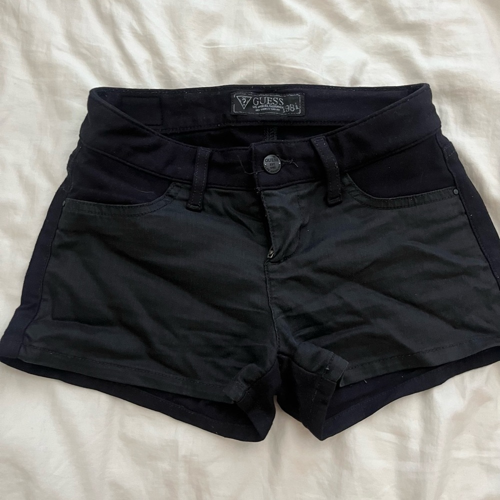 Guess black jean shorts